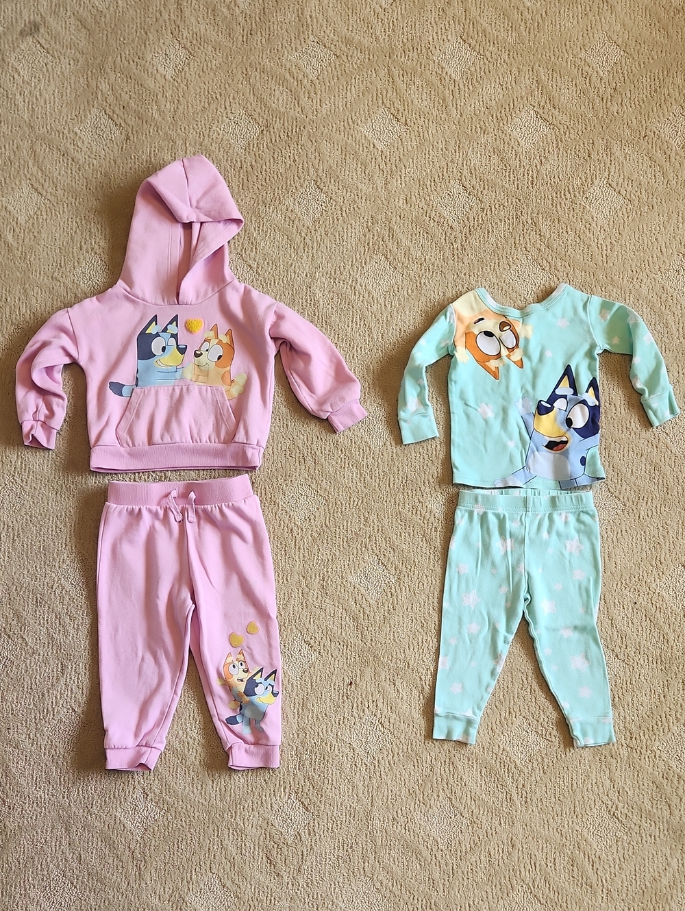 Bluey Set: Pink Sweatshirt and Joggers AND Pajamas